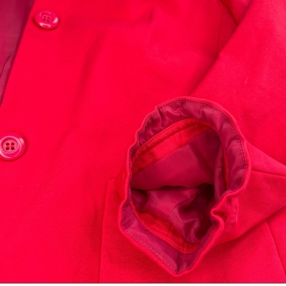 Talbots Womens Jacket Hot Red Collared Buttons - image 6